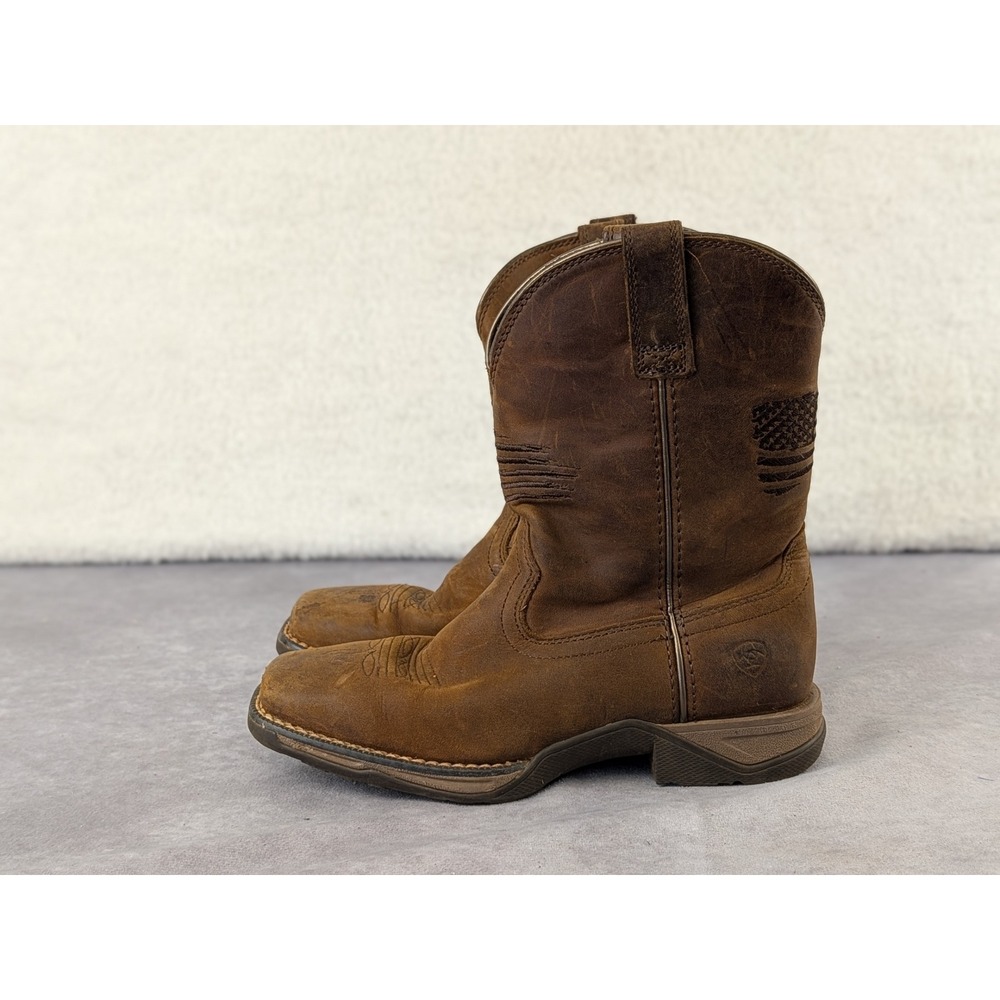Ariat Kids Sport Patriot Brown Leather Western Boots 10040366 Size 1
